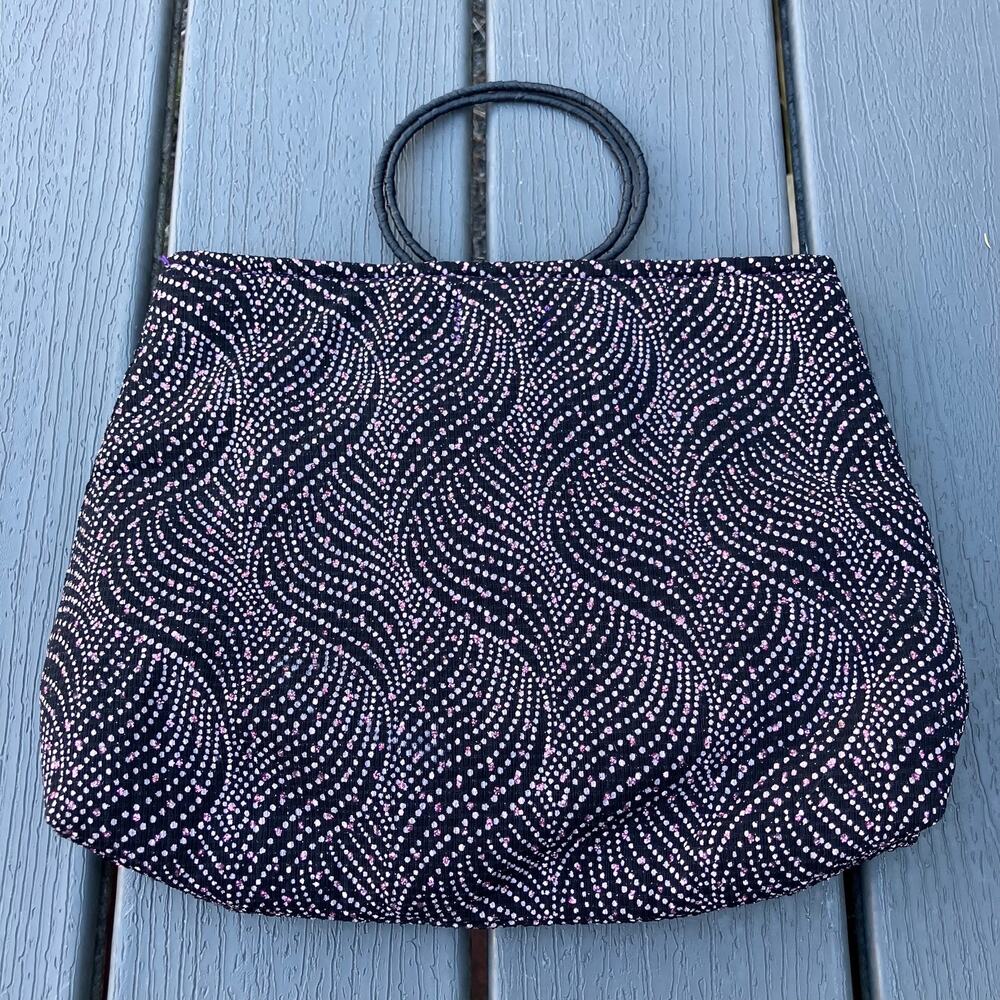 Y2K swirl sequin rhinestone studded drop handle purse bohemian hippie 2000s 90s